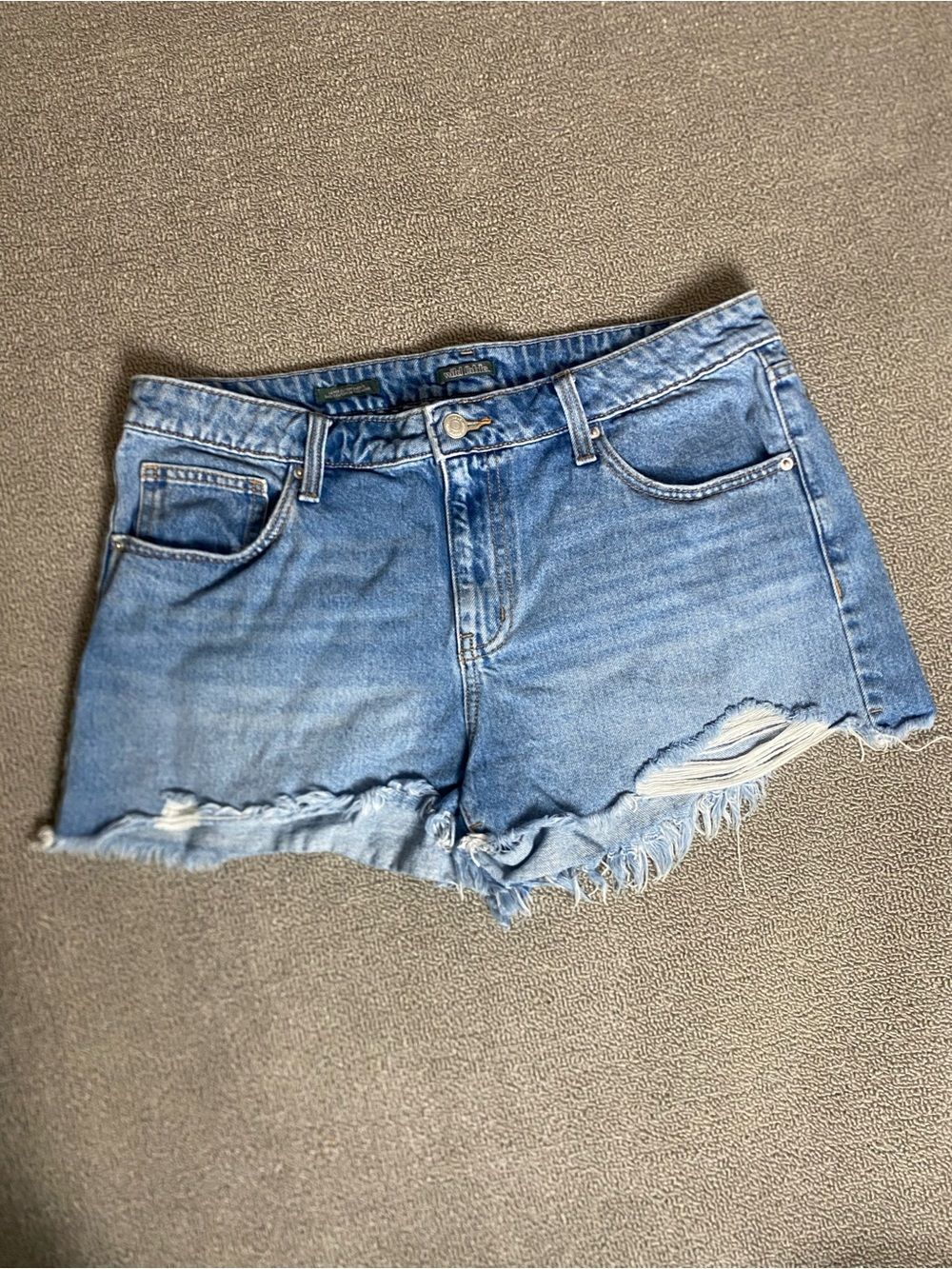 Wild Fable Mid-Rise Distressed Cotton Denim Cutoff Shorts- Summer Festival Boho